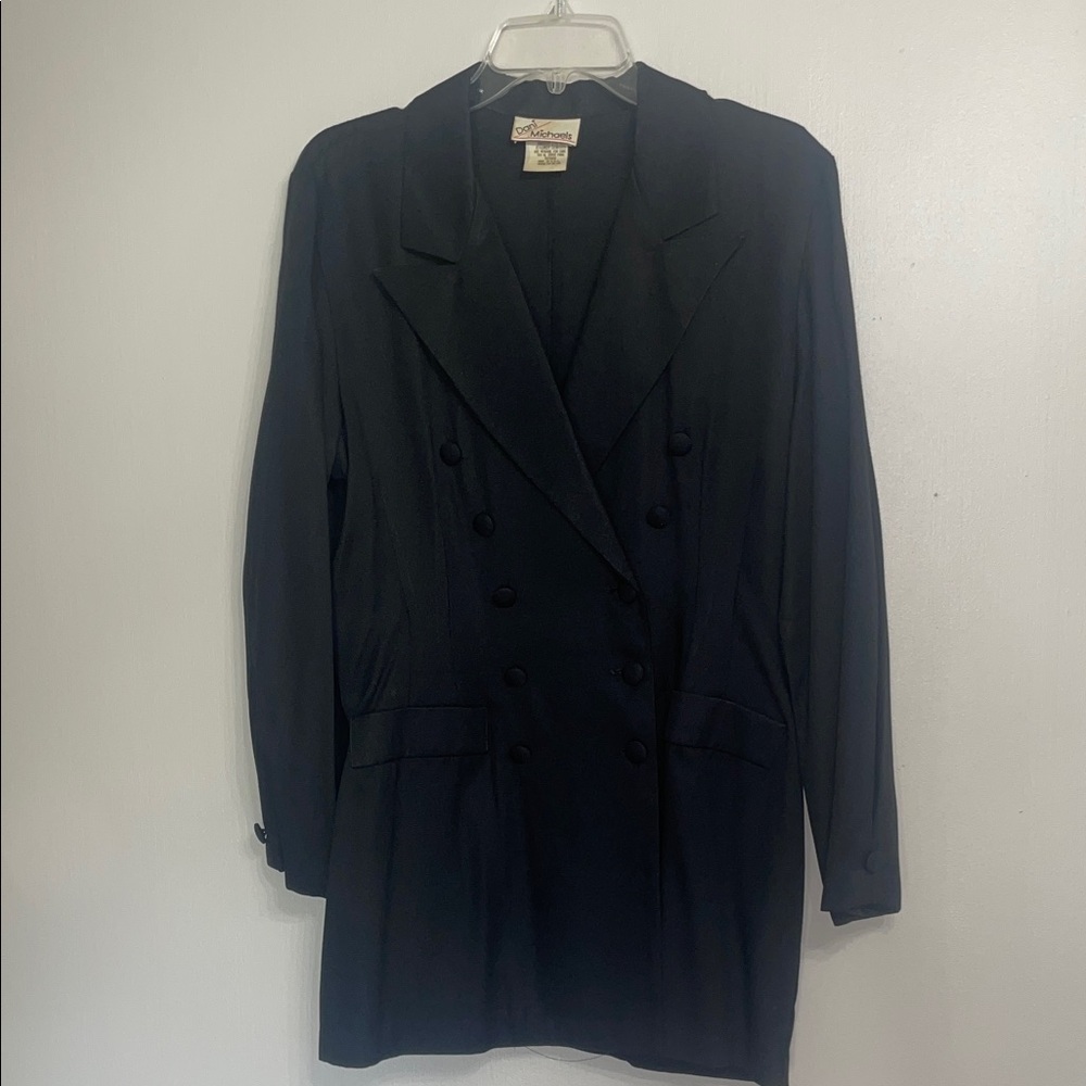 Vintage Dani Michaels Classic Dark Navy Double-Breasted Blazer
